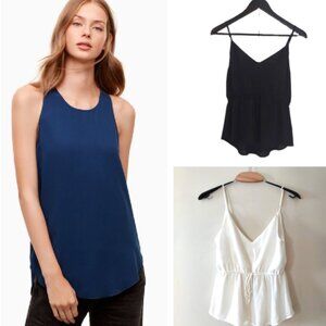 Aritizia Lot Sz S Babaton & Wilfred Camisole Sleeveless Top Silk Sevres Warren